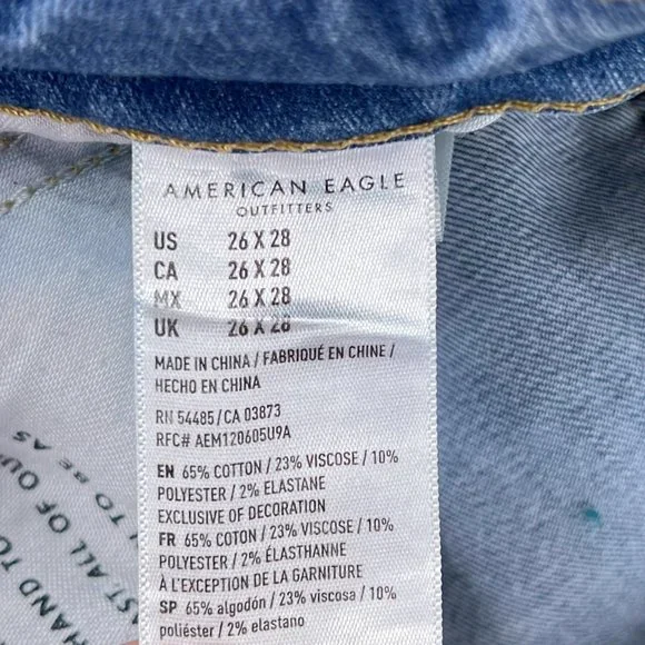AE American Eagle Skinny Light Blue Stretch Denim Jeans Mens Size 26 x 28 - Picture 10 of 10